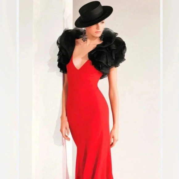 Ralph Lauren Collection Purple Label Spring 2013 Red Long Dress Evening Gown 12 - Picture 7 of 16